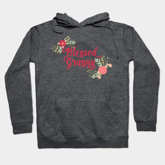 Blessed Granny Floral Christian Grandma Art Hoodie by g14u